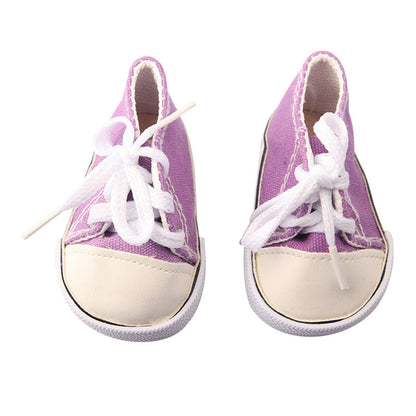 Scarpe alte in tela per bambole reborn da 17-18 pollici