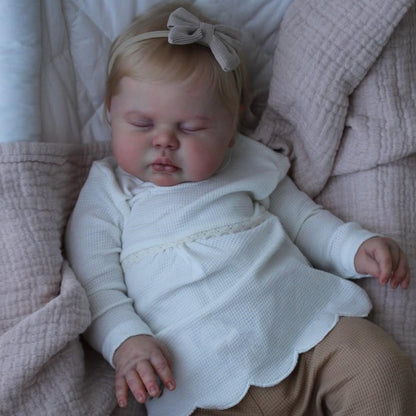 20 Inches 3D Skin Blonde Hair Closed Eyes Reborn Doll - Pickle