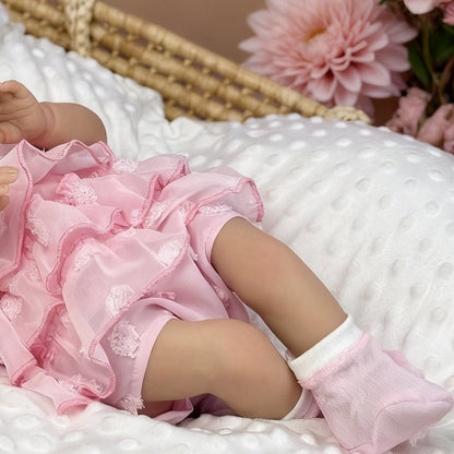 48cm Soft Body Sleeping Reborn Doll Irys In Pink Dress