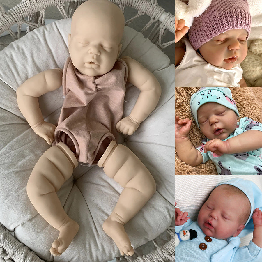 Kit per bambola reborn Alexis da 22 pollici occhi chiusi non verniciati