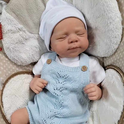 Bambola reborn realistica dipinta a mano da 48 cm Pascale che dorme
