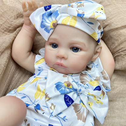 48cm Blue Eyes Reborn Dolls Girl In Floral Clothes-Meadow