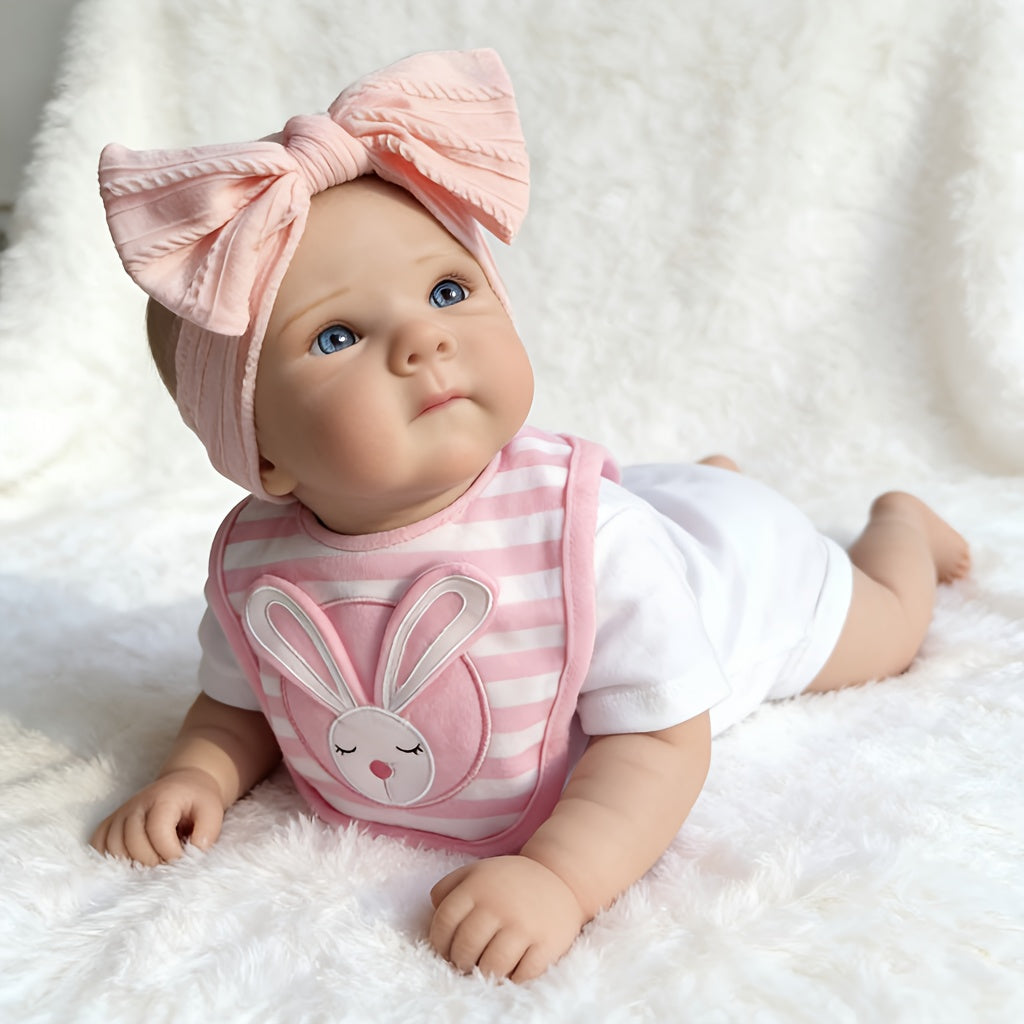 Bambina rinata Bettie realistica da 48 cm con occhi aperti e body bianco