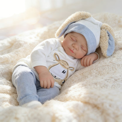 Bambola Reborn Neonata Realistica da 48 cm dipinta a mano con occhi chiusi Pascale