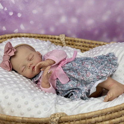 19 inches Soft Body Sleeping Irys Reborn Doll In Pink Foral Dress