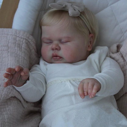 20 Inches 3D Skin Blonde Hair Closed Eyes Reborn Doll - Pickle