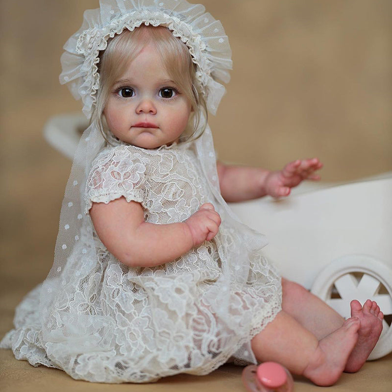 22 inch lifelike Reborn Baby Dolls Sweet Open Eyes Sorrow