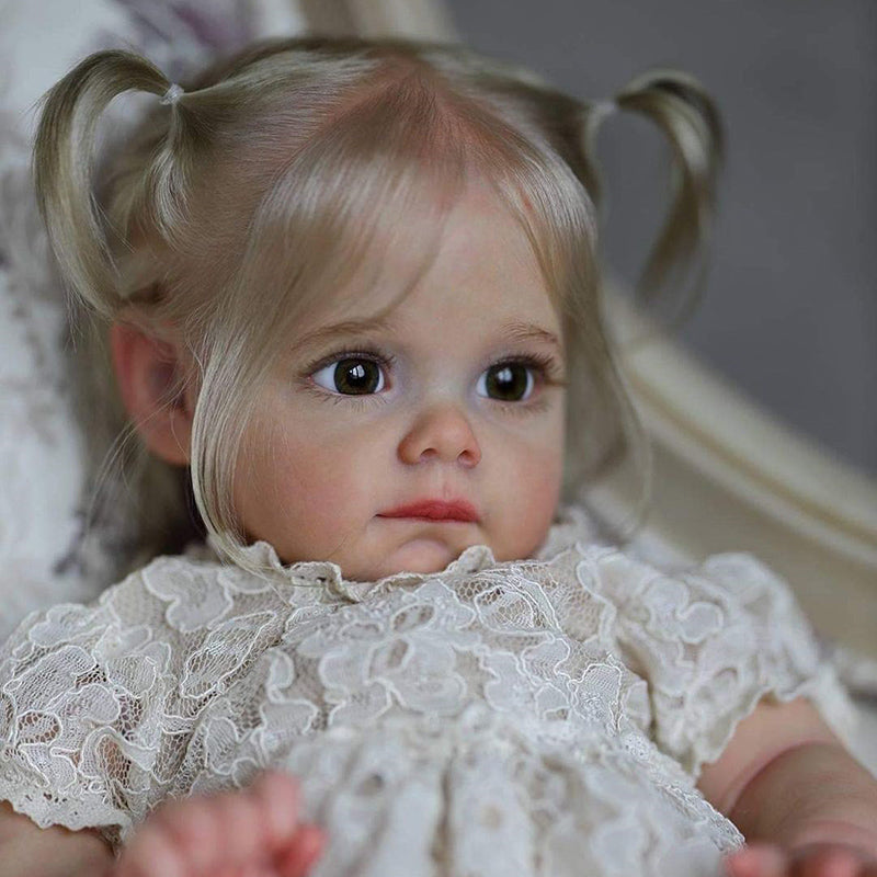 22 inch lifelike Reborn Baby Dolls Sweet Open Eyes Sorrow