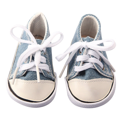 Scarpe alte in tela per bambole reborn da 17-18 pollici