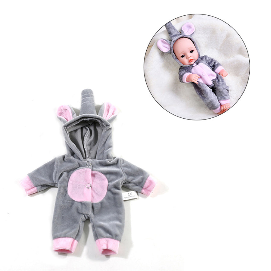 Cute Gray Elephant Jumpsuit for 12inch/30cm Reborn Baby Dolls