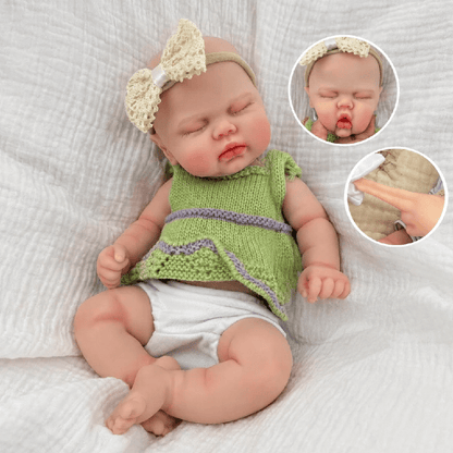 30cm Realistic Silicone Pickle Reborn Doll Girl In Green Sweater