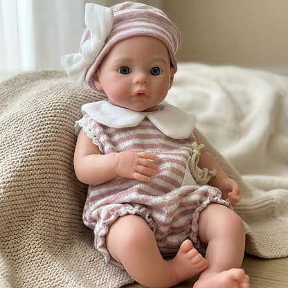 30cm Soft Silicone Open Eyes Meadow Reborn Twin Sisters In Pink Clothes