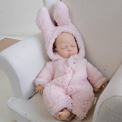 30cm Lifelike Silicone Reborn Baby Girl Luna in Pink Plush Bodysuit