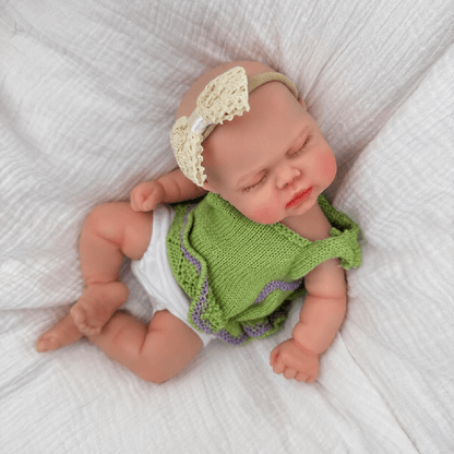 30cm Realistic Silicone Pickle Reborn Doll Girl In Green Sweater