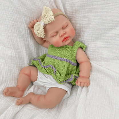 30cm Realistic Silicone Pickle Reborn Doll Girl In Green Sweater