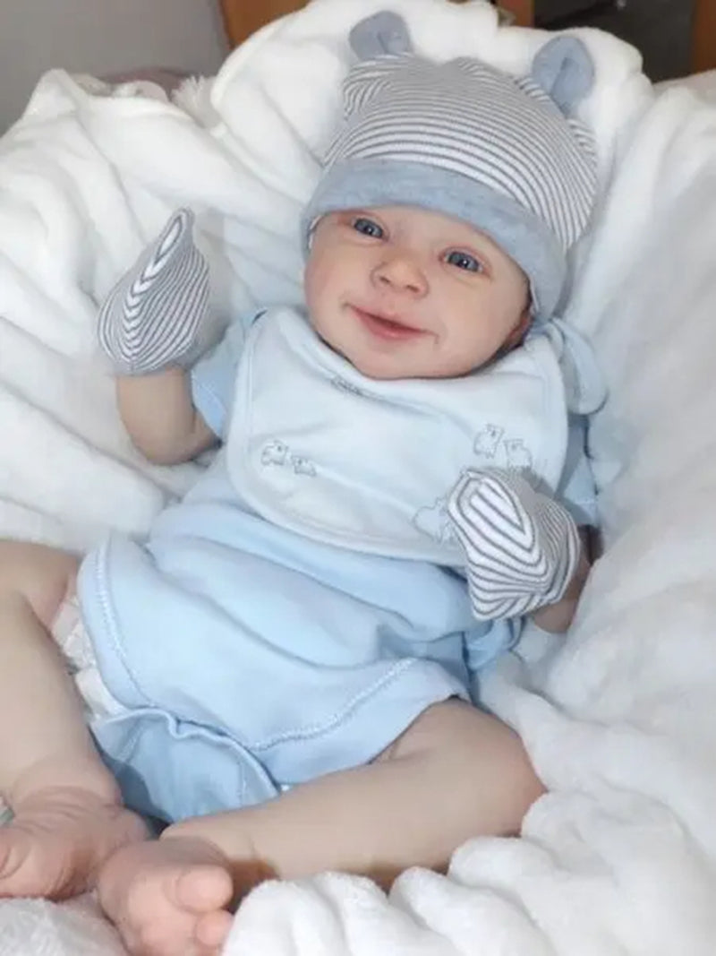 Bambola Reborn con Sorriso e Occhi Aperti da 19 Pollici - Sebastian