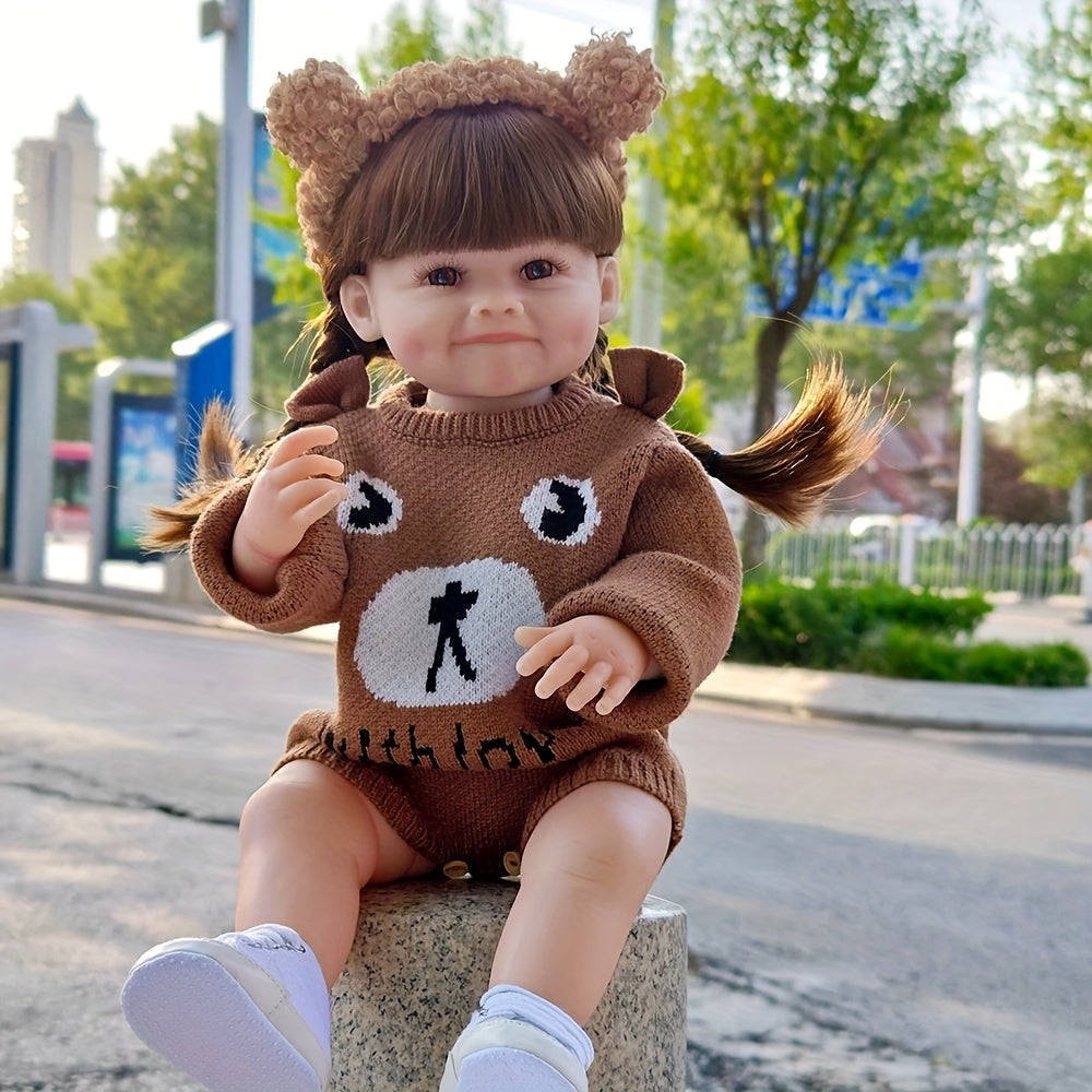 22 inch Girl Reborn Doll with Long Hair - Raya