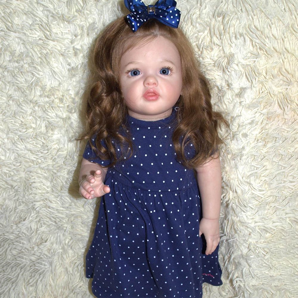 Bambola Reborn Bambina Capelli Lunghi Occhi Aperti 24 Pollici-Betty