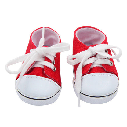 Scarpe alte in tela per bambole reborn da 17-18 pollici