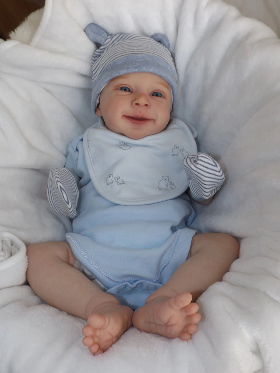 Bambola Reborn con Sorriso e Occhi Aperti da 19 Pollici - Sebastian