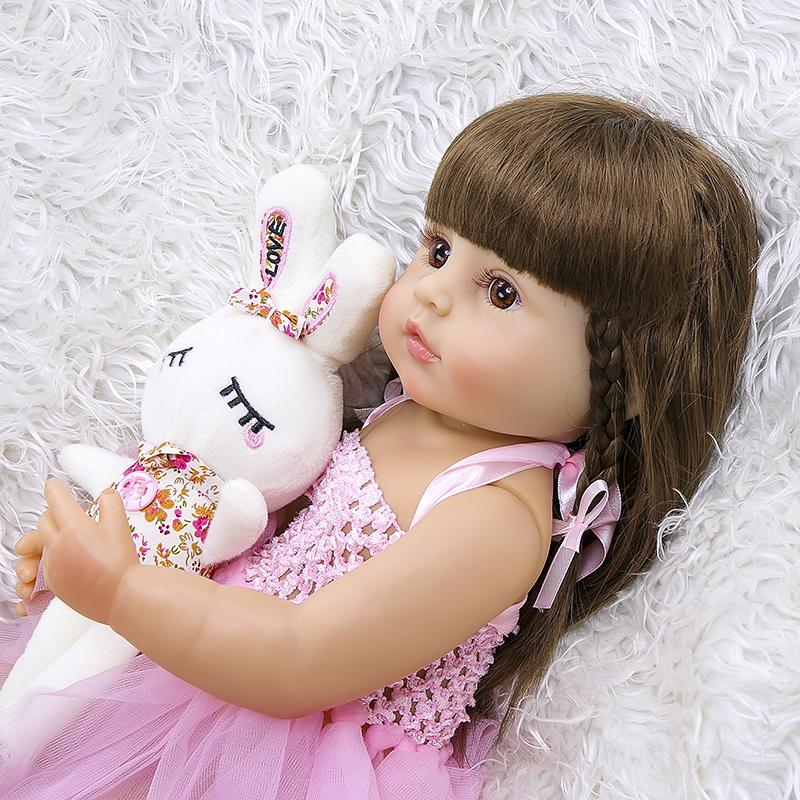 Pink dress princess Reborn Dolls With Long Hair