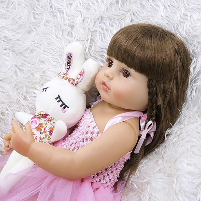 Pink dress princess Reborn Dolls With Long Hair