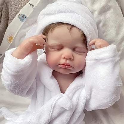 20 Inches Short Hair Sleeping Reborn Doll in Bathrobe-Loulou