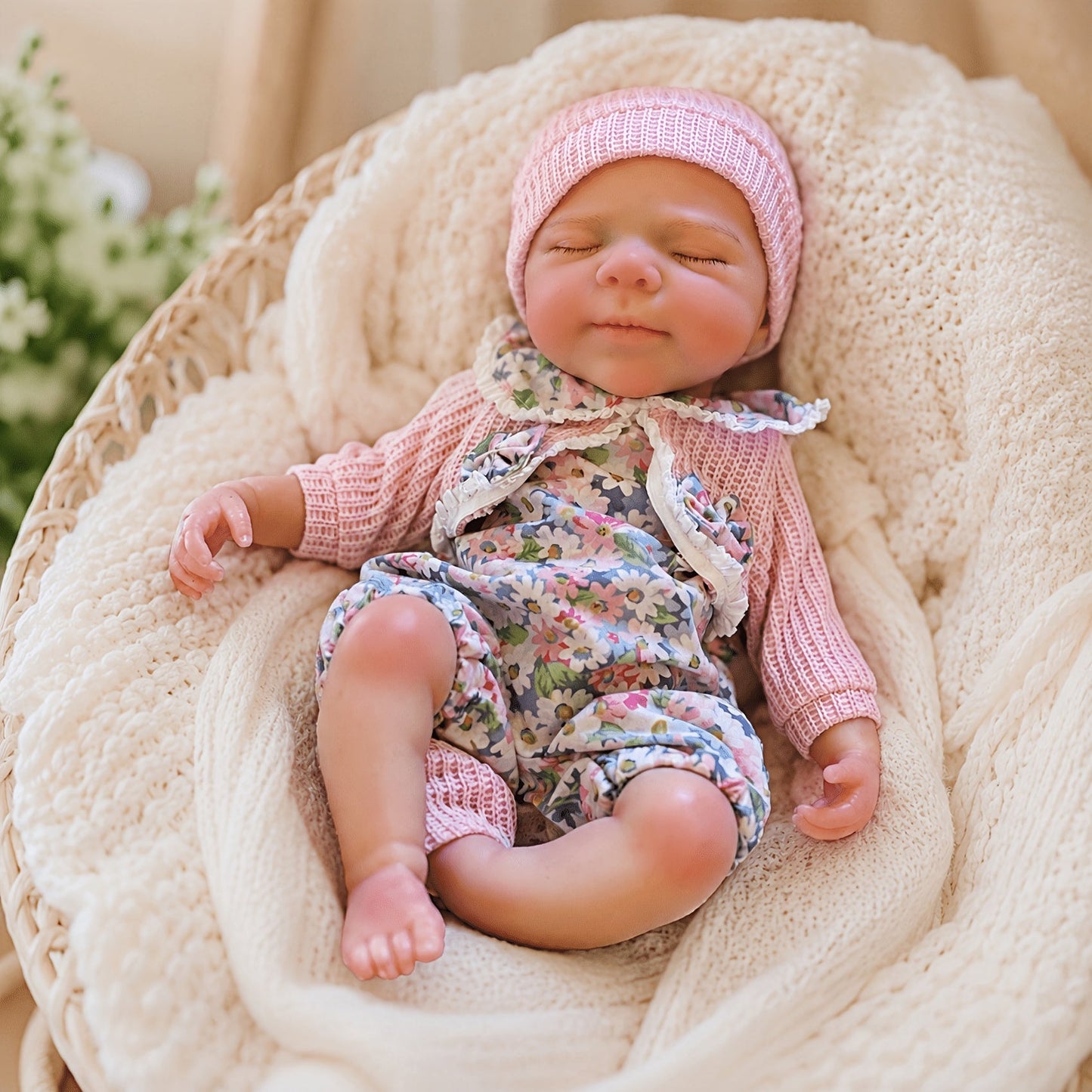 Gemelline Reborn da 30 cm in silicone pieno con occhi chiusi- Pascale e Loulou