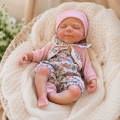 Gemelline Reborn da 30 cm in silicone pieno con occhi chiusi- Pascale e Loulou