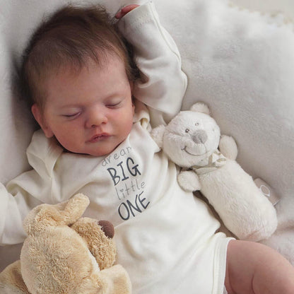 Bambole Reborn da 19 pollici con occhi chiusi e capelli-Sam
