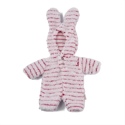 Vestiti di peluche con orecchie da coniglio carini per bambole reborn da 12 pollici