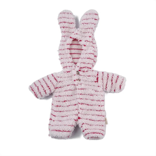 Vestiti di peluche con orecchie da coniglio carini per bambole reborn da 12 pollici