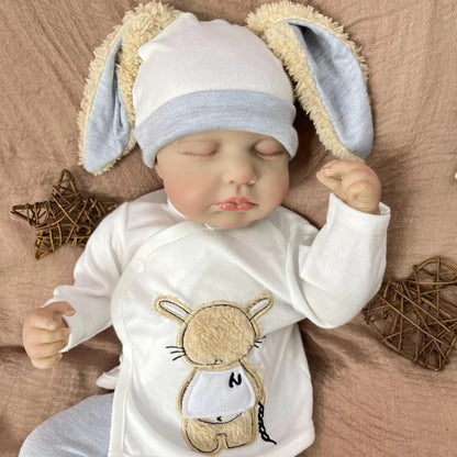 Bambola reborn Loulou da 20 pollici con pelle 3D e occhi chiusi maschietto