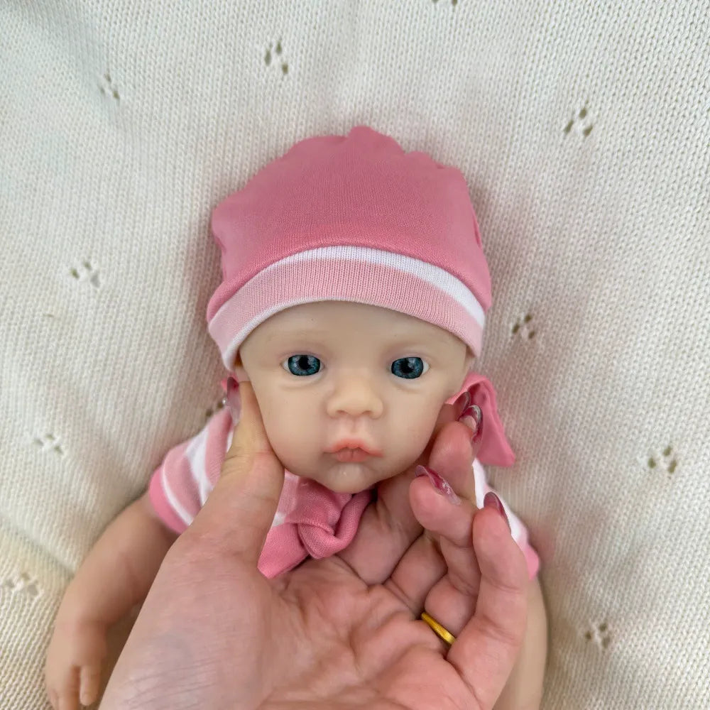 30cm Full Silicone Meadow Reborn Baby Girl in Pink Stripe Clothes