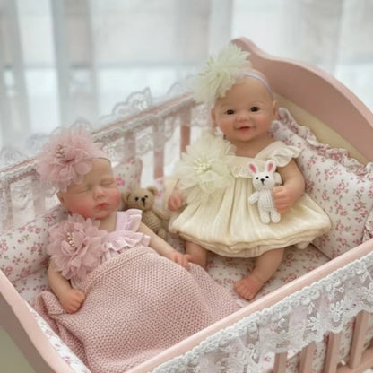 Mini bambole reborn in silicone da 6 pollici sorelle gemelle - Loulou e Vivienne
