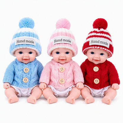 Bambole reborn in silicone Vivienne Triplets mini con occhi aperti 15 cm