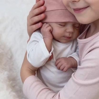 Bambola reborn neonatale realistica con occhi chiusi e pittura 3D da 19 pollici - Pascale