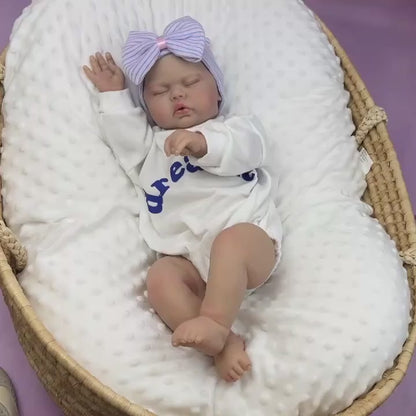 50cm Soft Cloth Body Sleeping Pickle Reborn Doll In Letter Print Onesies