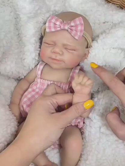 30cm Lifelike Full Silicone Closed Eyes Reborn Doll Girl Pascale