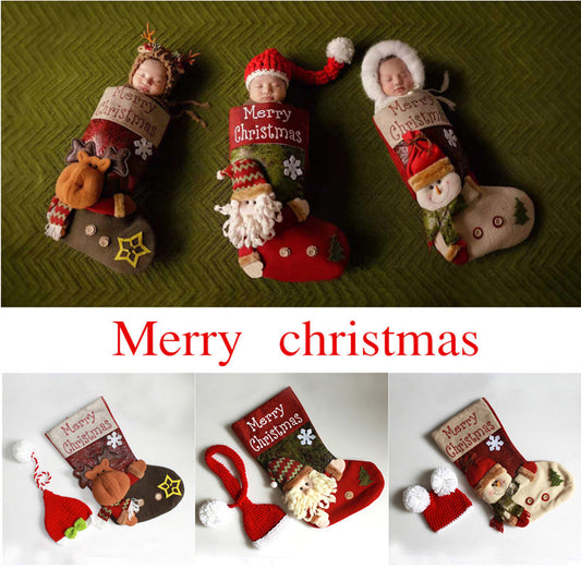 Christmas themed sleeping bag with hat for 16-22 inch dolls