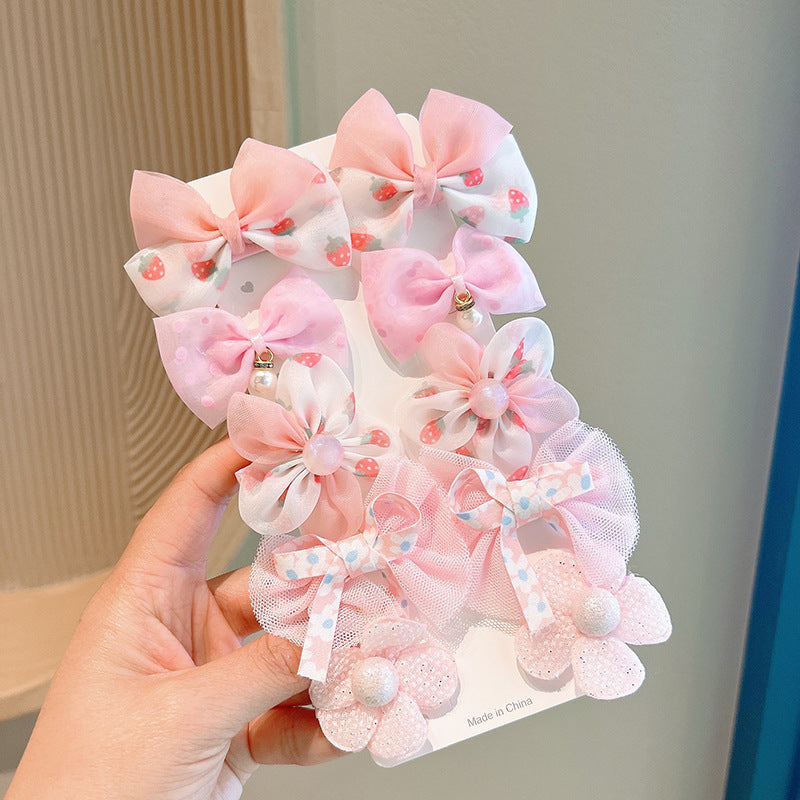 Cute bow and flower hair accessories set of 10 pieces