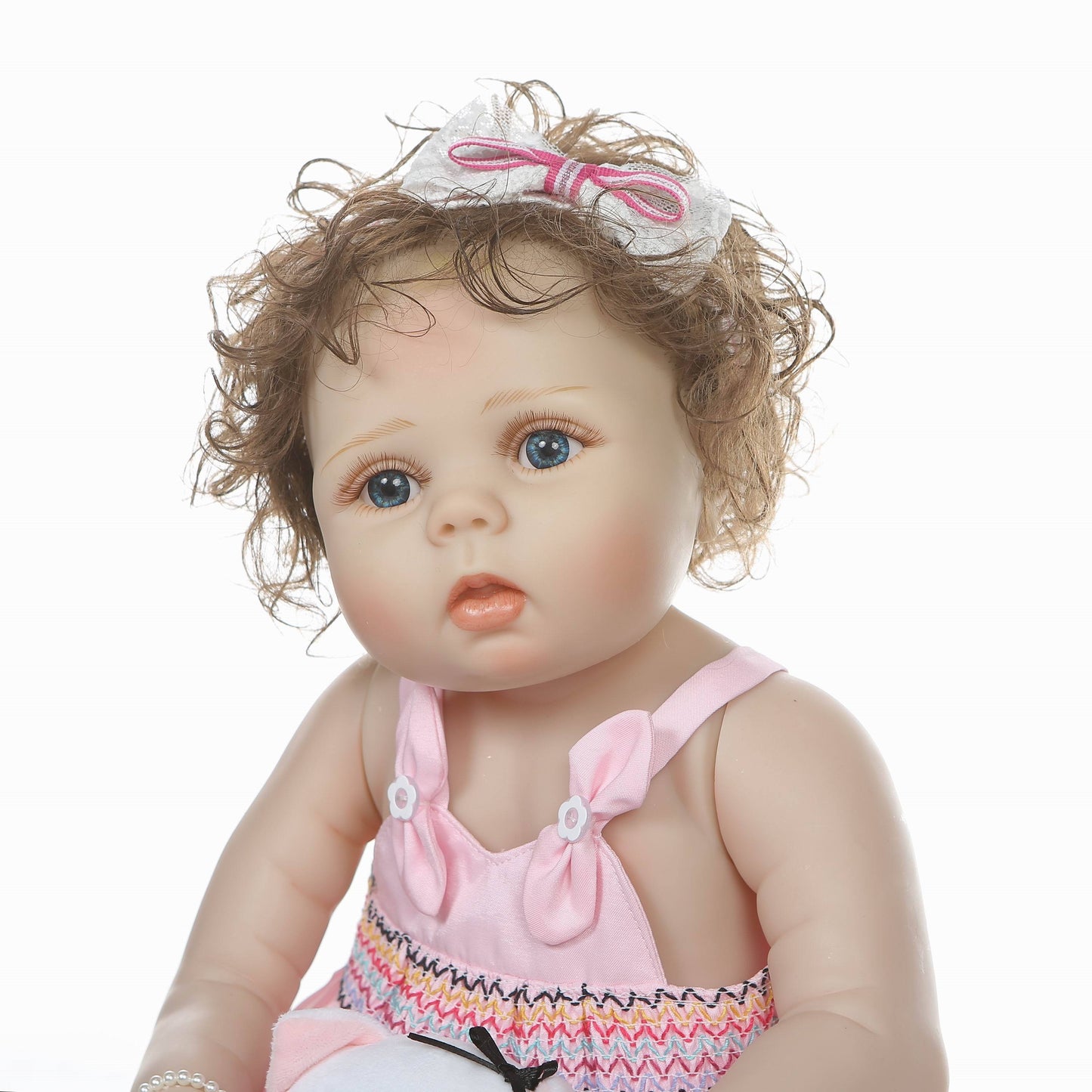22 inch 55 cm Full Silicone Pink Reborn Baby Dolls Girls