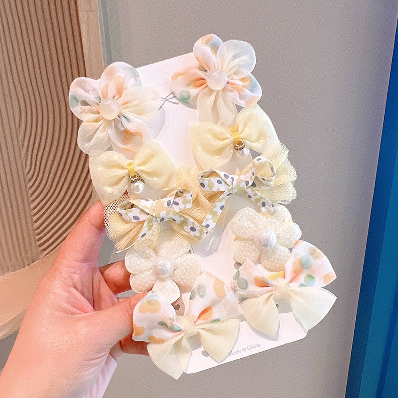 Cute bow and flower hair accessories set of 10 pieces