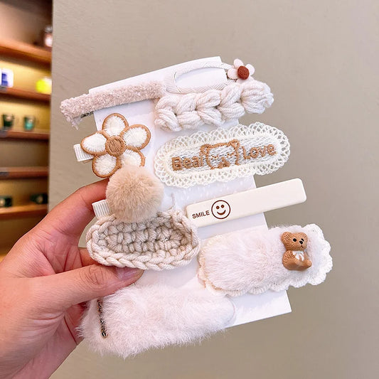 Cute bow and flower hair accessories set of 10 pieces