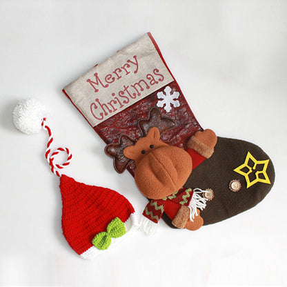 Christmas themed sleeping bag with hat for 16-22 inch dolls
