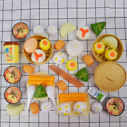45 Piece Play Kitchen Food Set for Kids