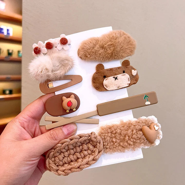 Simpatici accessori per capelli con fiocco e fiore set da 10 pezzi