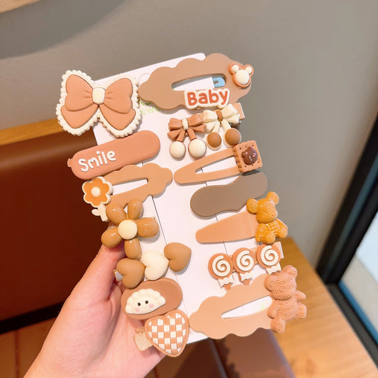 Cute Bow Tie for Kids Cartoon BB Hairpin Set of 14pcs