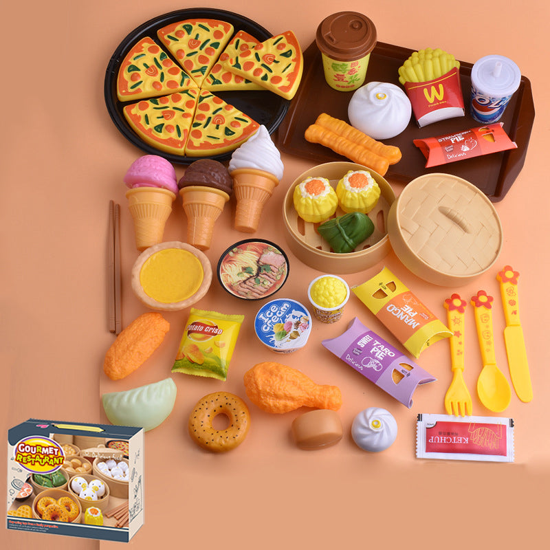 Giochi per bambini Simulazione Cucina Giocattoli Cibo cinese e occidentale Set da 40 pezzi
