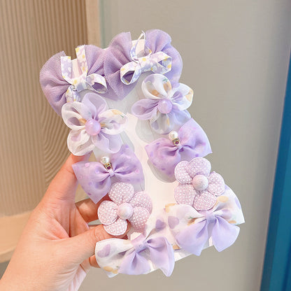 Cute bow and flower hair accessories set of 10 pieces